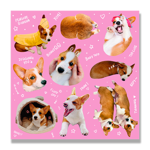 Little Friends - Twin Corgi Emote Sticker Sheet