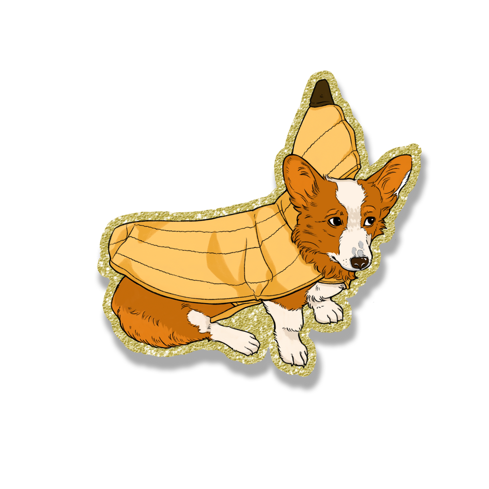 Little Friends - Endive the Banana Corgi Sticker